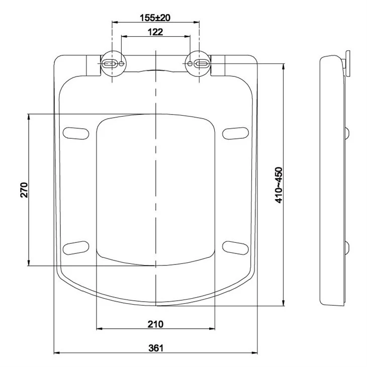 soft closing square toilet seat